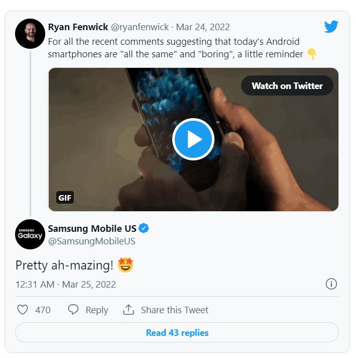Samsung Twitter'da OPPO'nun Telefonunu Beğendi; Herkes Şaşırıp Kaldı
