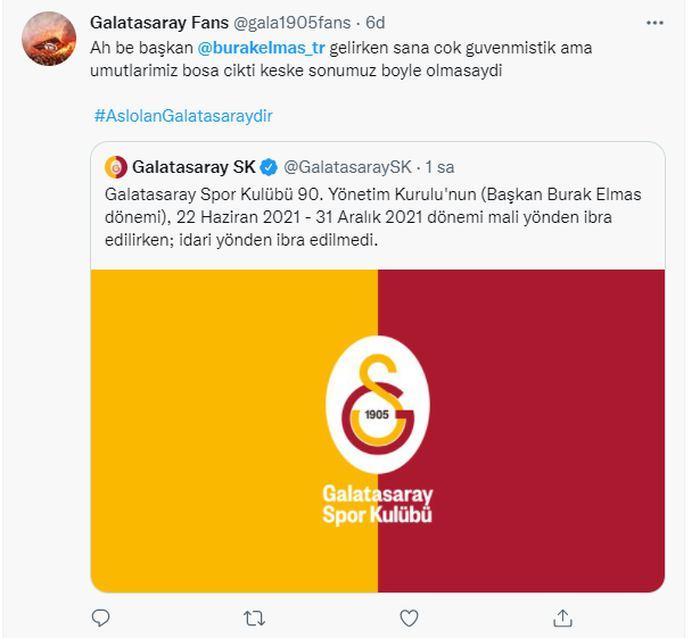 Sosyal medyada Galatasaray taraftarlarının Burak Elmas tepkisi gündem oldu: En başarısız başkan