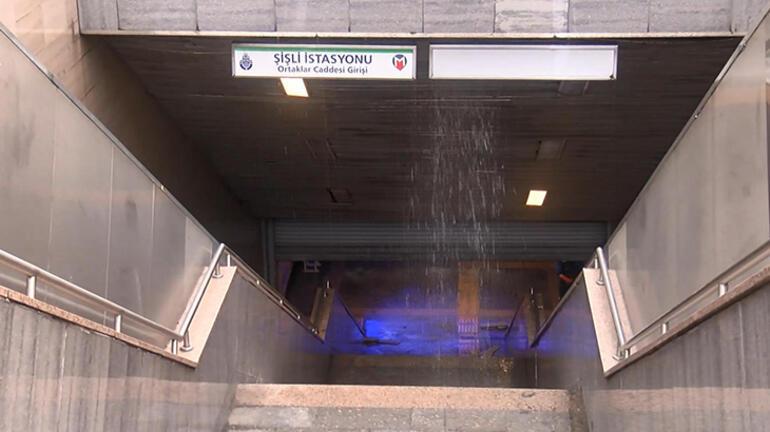 Şişli'de boru patladı! Su dolan metro istasyonu kapatıldı